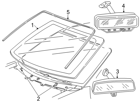 2005 Mercury Monterey Windshield Glass, Reveal Moldings Diagram