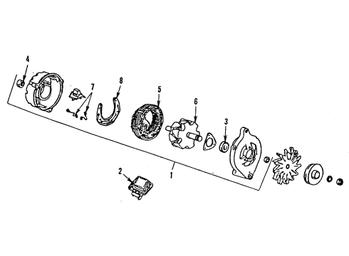 1994 Ford E-250 Econoline Alternator Diagram 1 - Thumbnail