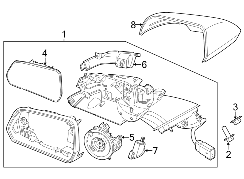 2024 Ford Mustang Power Mirror, Driver Side Diagram for PR3Z-17683-C
