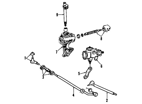 1993 Ford F-150 P/S Pump & Hoses, Steering Gear & Linkage Diagram 4 - Thumbnail