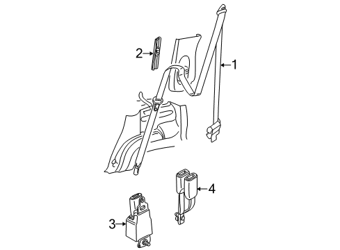 2002 Ford Explorer Rear Seat Belts Diagram 1 - Thumbnail