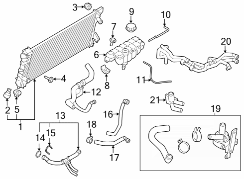 2023 Lincoln Navigator Radiator & Components Diagram