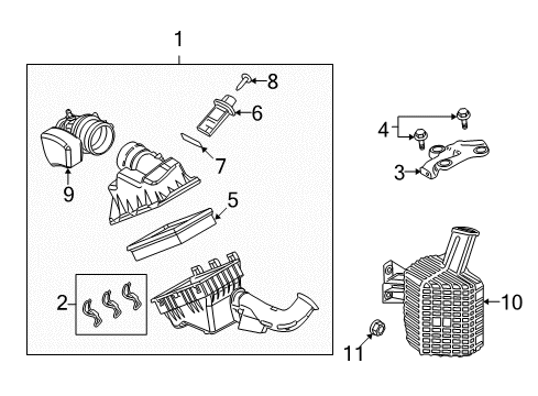 2010 Mercury Milan Filters Diagram 1 - Thumbnail