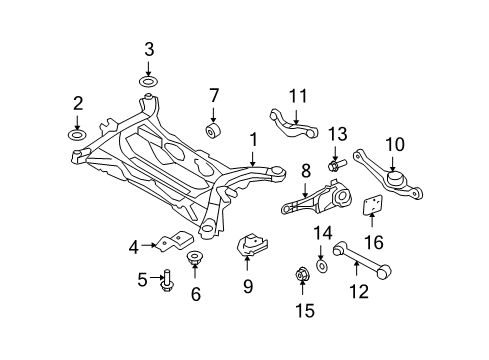 2009 Ford Edge Rear Suspension, Control Arm Diagram 3 - Thumbnail