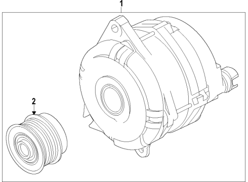 2021 Ford Police Interceptor Utility Alternator Diagram 1 - Thumbnail