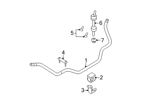 2013 Ford F-150 Stabilizer Bar & Components - Front Diagram