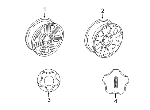 2005 Lincoln Navigator Wheels, Covers & Trim Diagram