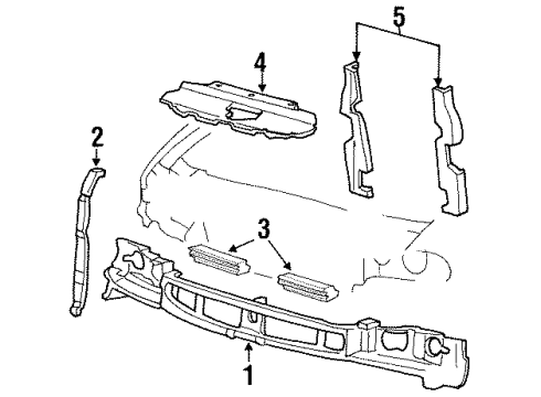 1998 Ford Windstar Upper Deflector Diagram for F78Z-19E525-AA