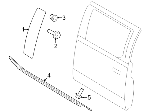 2023 Ford F-250 Super Duty Exterior Trim - Rear Door Diagram