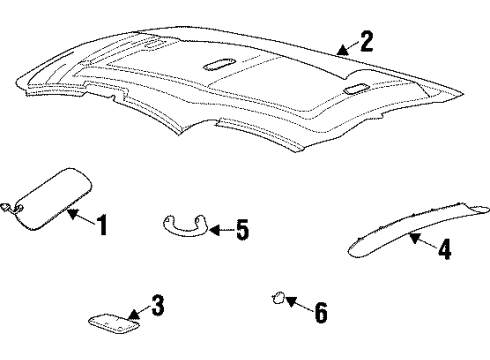 1999 Mercury Sable Interior Trim - Roof Diagram