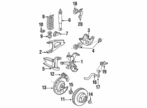 1990 Ford F-150 Front Brakes Diagram