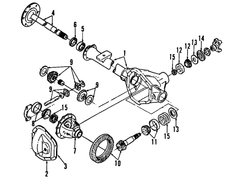 1989 Ford Aerostar Rear Axle, Differential, Propeller Shaft Diagram