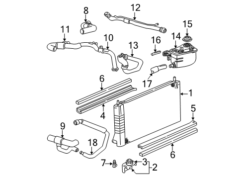 2000 Mercury Sable Radiator & Components Diagram
