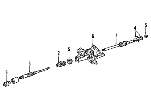 1993 Ford F-150 Steering Column, Steering Wheel & Trim Diagram