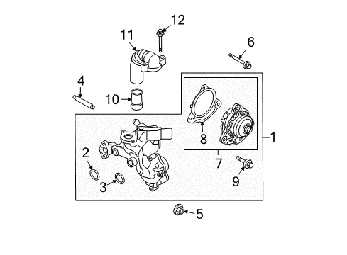 2011 Mercury Milan Inlet Tube, Lower Diagram for 9L8Z-8A505-B