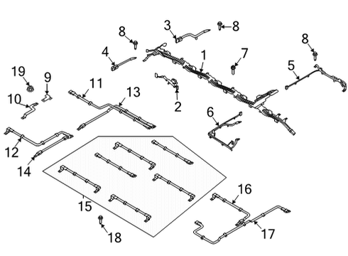 2022 Ford Mustang Mach-E Wire Harness, Driver Side Diagram for LJ9Z-14A318-C