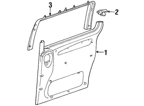 2000 Ford Windstar Door Trim Panel, Rear Passenger Side Diagram for XF2Z1627411BAC