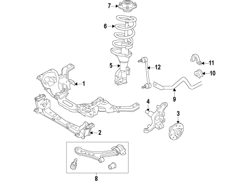 2010 Ford Mustang Stabilizer Bar, Front Diagram for 6R3Z-5482-A