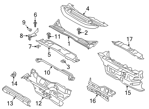 2017 Ford C-Max Cowl Diagram