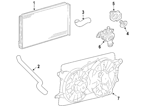 2005 Mercury Monterey Cooling System, Radiator, Water Pump, Cooling Fan Diagram