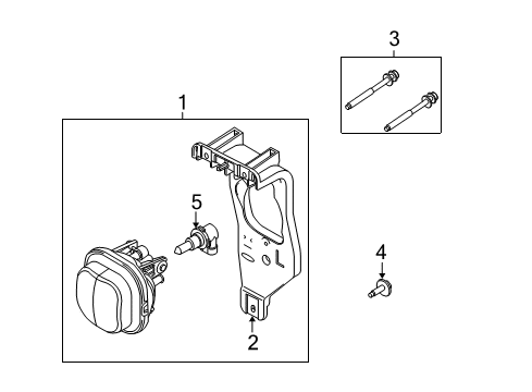 2002 Ford Excursion Fog Lamp, Front Diagram for XC3Z-15200-AA