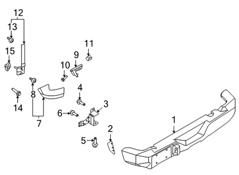 2021 Ford Bronco Bumper & Components - Rear Diagram