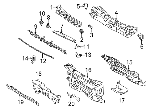 2012 Ford Transit Connect Cowl Diagram