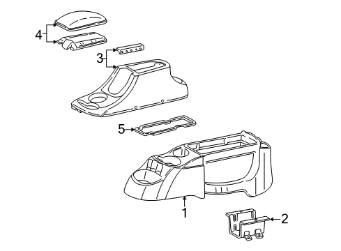 2002 Mercury Sable Upper Trim Panel, Black, Center Diagram for YF1Z5404567AAD