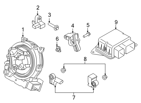 2020 Ford Ranger Air Bag Components Diagram 2 - Thumbnail