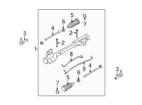 2009 Ford Taurus Steering Column & Wheel, Steering Gear & Linkage Diagram 3 - Thumbnail