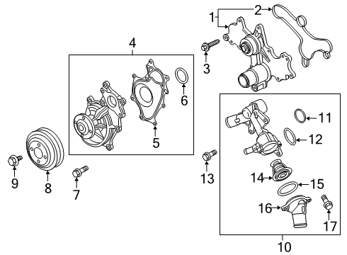 2019 Ford F-150 Water Pump Diagram for BR3Z-8501-Q
