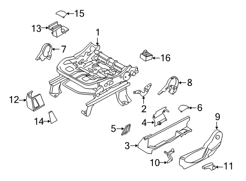 2013 Ford Escape Release Lever, Driver Side Diagram for CU5Z-9662648-A