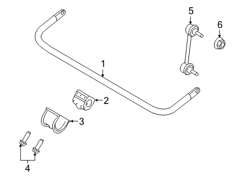 2012 Ford Transit Connect Stabilizer Bar & Components - Rear Diagram