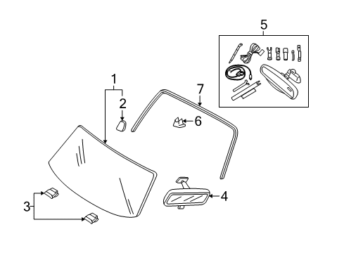2012 Ford Escape Windshield Glass, Reveal Moldings Diagram