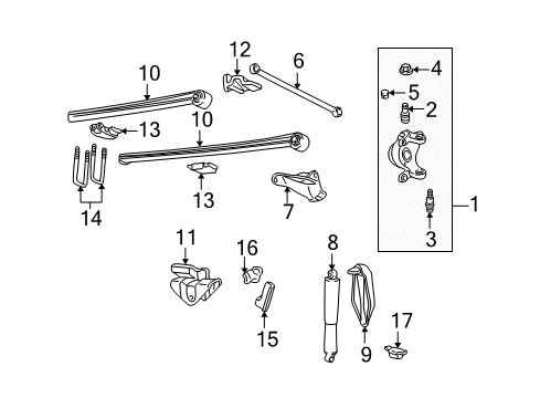 2001 Ford Excursion Spring, Front Diagram for 2C3Z-5310-KA