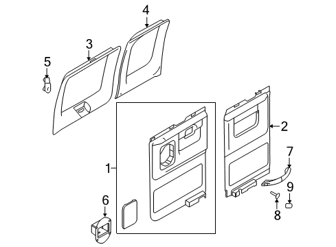 2013 Ford E-250 Interior Trim - Side Loading Door Diagram