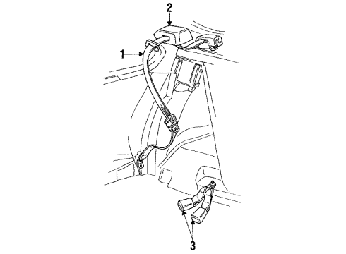 1995 Ford Thunderbird Outer Belt Assembly, Passenger Side Diagram for F4SZ63611B68EE