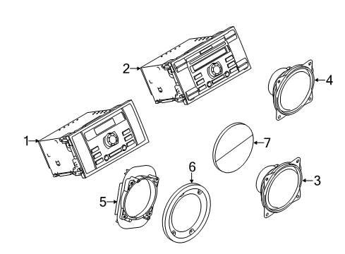 2013 Ford Transit Connect Front Driver Speaker, Center Passenger Side Diagram for 9T1Z-18808-A