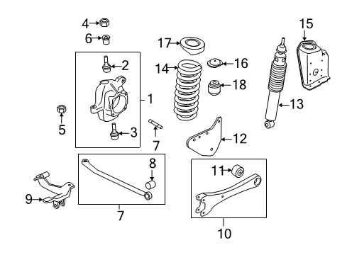 2009 Ford F-250 Super Duty Front Suspension, Stabilizer Bar, Suspension Components Diagram