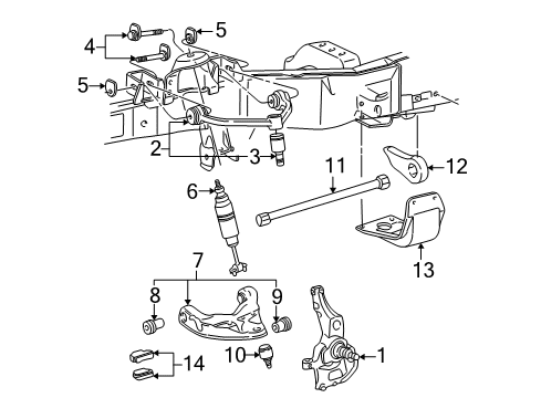 2002 Ford Explorer Sport Front Suspension, Stabilizer Bar, Torsion Bar Diagram 1 - Thumbnail