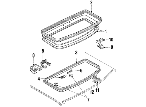 1984 Mercury Cougar Weatherstrip Diagram for E3SZ6351346A