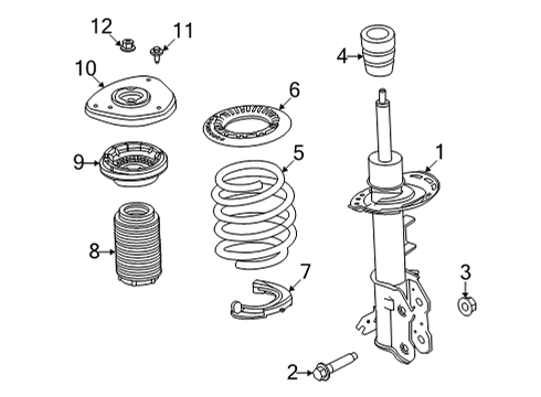 2022 Ford Mustang Mach-E Struts & Components - Front Diagram