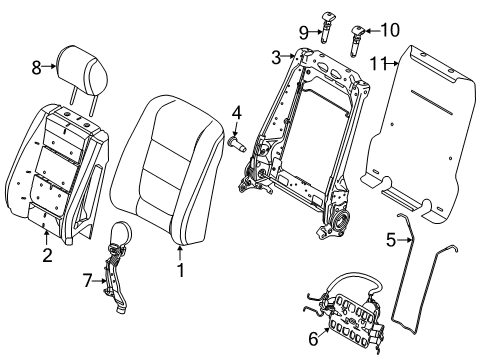 2018 Ford Explorer Front Seat Components Diagram 1 - Thumbnail