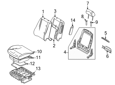 2008 Mercury Milan Front Seat Components Diagram