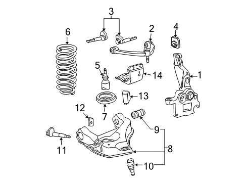 2007 Ford Ranger Front Suspension, Control Arm Diagram 3 - Thumbnail