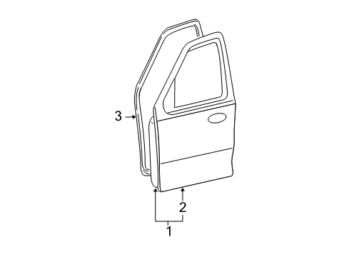 2008 Ford Escape Door Shell, Front Passenger Side Diagram for 8L8Z-7820124-C