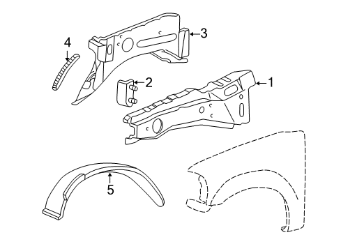2005 Lincoln Navigator Structural Components & Rails Diagram