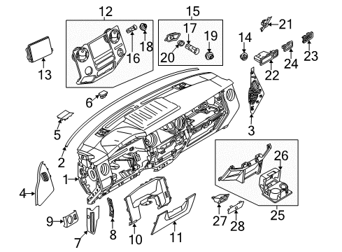 2014 Ford F-250 Super Duty Instrument Panel Diagram