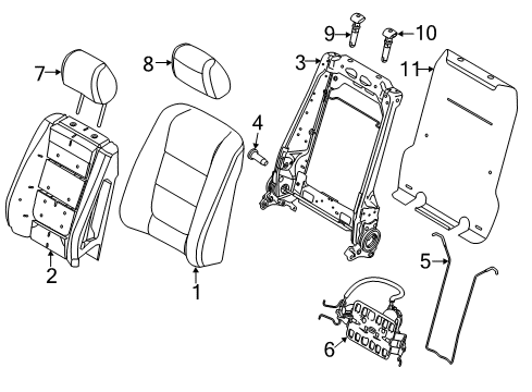 2018 Ford Police Interceptor Utility Front Seat Components Diagram