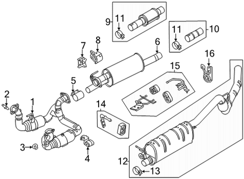 2021 Ford F-250 Super Duty Exhaust Components Diagram